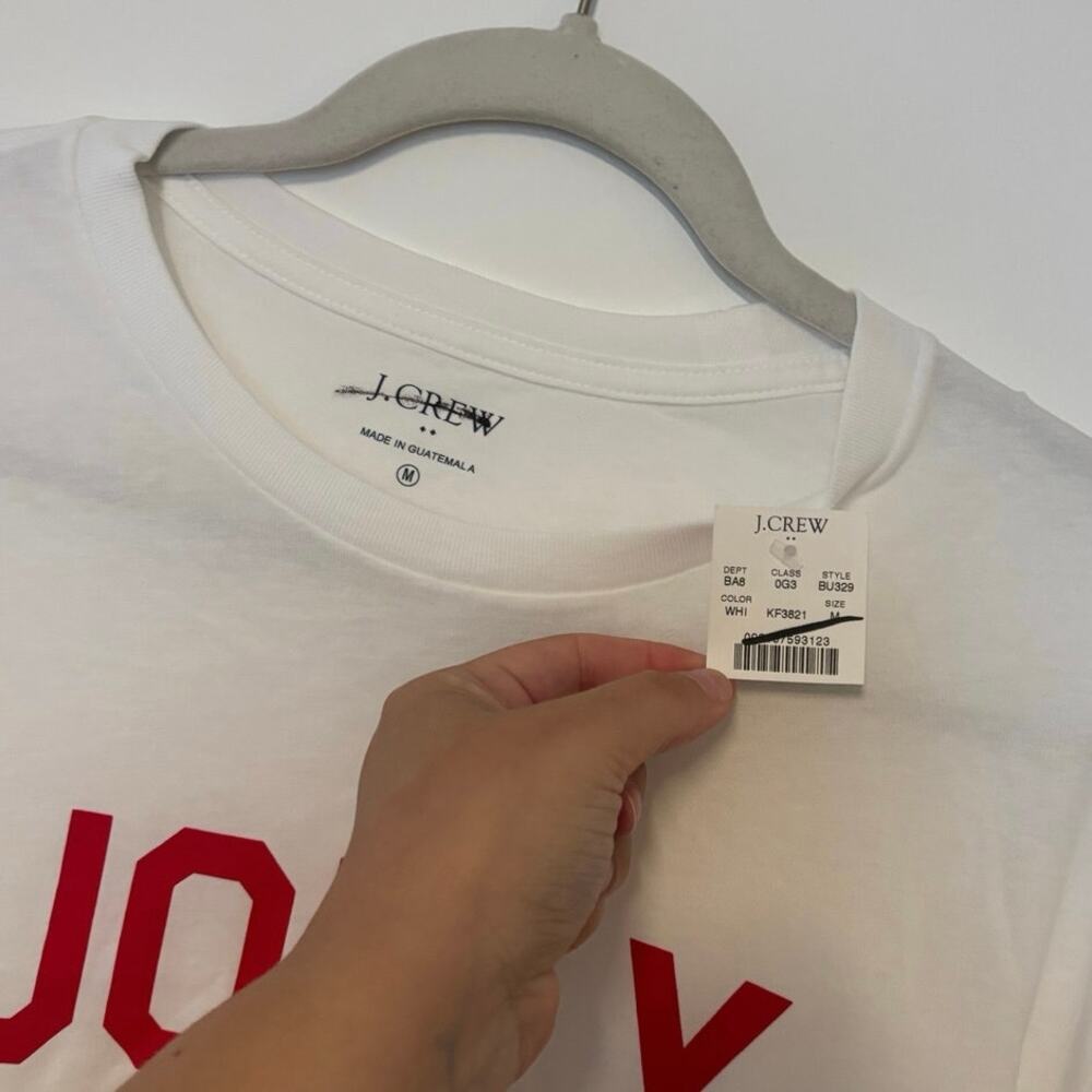 NWT J.Crew Jolly" graphic tee In white Size Medium - Picture 3 of 5